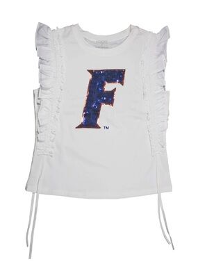Sequin Ruffle Sleeve  NCAA Licensed: University of Florida XL Large